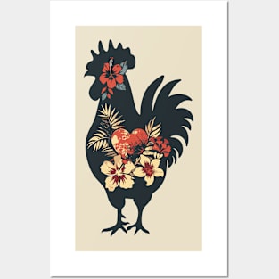 Vintage Botanical Flower Rustic Garden Adore Flower Chickens Posters and Art